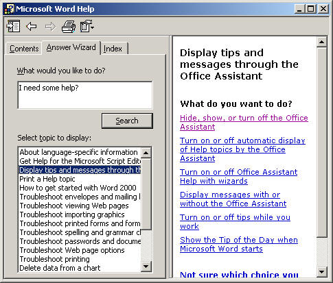 make a form show hide in word